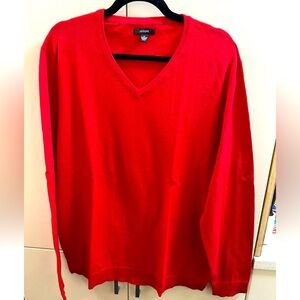 Alfani Men’s Women’s Red V Neck Solid Cotton Pullover Sweater Size XL
